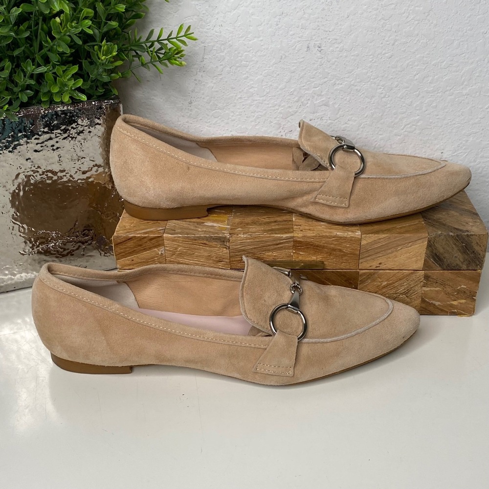 Michele Lopriore La Difforenza Tan Suede Loafers Pointed Toe Flats 40 EU/10 US - Picture 2 of 10